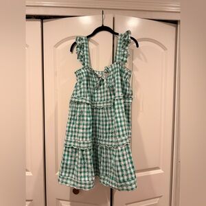 Francesca's Collections Green Gingham Dress